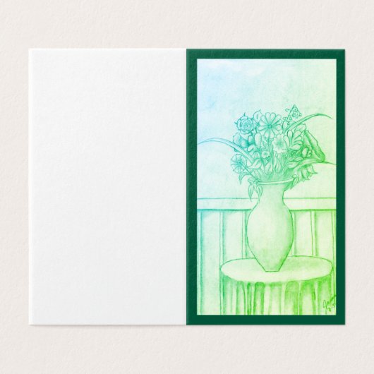 Geschenk von Blume - Grün (Außenseite Aufgefaltet)