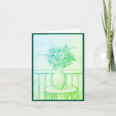 Geschenk von Blume - Grün Dankeskarte (Vorderseite)