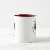 Geschenk von Burgundy Navy, Floral Bridesmaid Tasse (Zentrum)