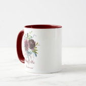 Geschenk von Burgundy Navy, Floral Bridesmaid Tasse (Vorderseite Links)