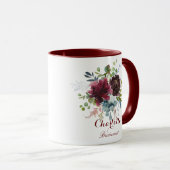 Geschenk von Burgundy Navy, Floral Bridesmaid Tasse (VorderseiteRechts)