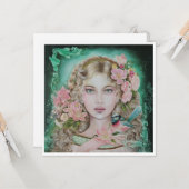 Geschenk von der Feen-Zaunkönig-Platz-Grußkarte Karte (Vorderseite/Rückseite Beispiel)