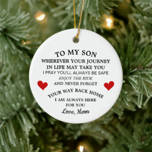 Geschenk von der Mutter an den Sohn, perfektes Ges Keramik Ornament