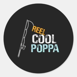 Geschenk von Grandtochter Grandson Reel Cool Poppa Runder Aufkleber