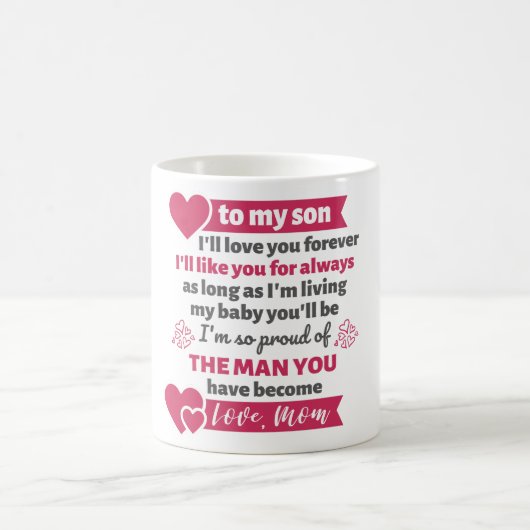 Geschenk von Mutter zu Sohn Kaffeetasse (Mittel)