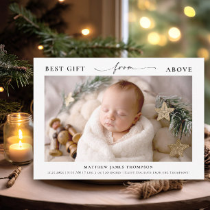 Geschenk von Oben Elegantes Weihnachtsbaby-Foto Feiertagskarte