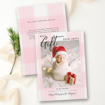 Geschenk von Oben Pink Kariert Moderne Baby Weihna