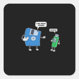 Geschenk von Vater und Sohn für die Computertechni Quadratischer Aufkleber