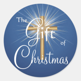 Geschenk von Weihnachtskreuzklebern Runder Aufkleber