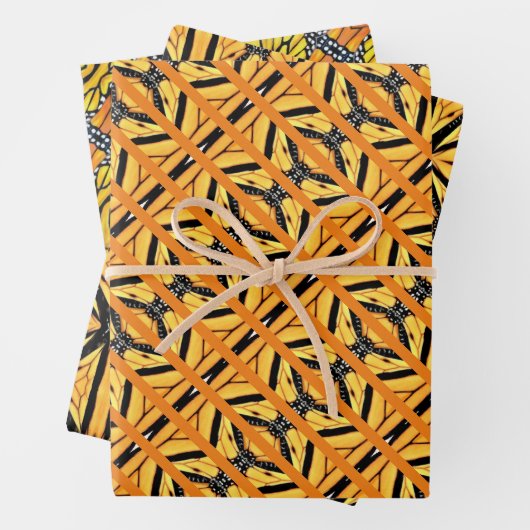 Geschenk Wrap Abstrakt Monarch Wings Geschenkpapier Set (Beispiel)