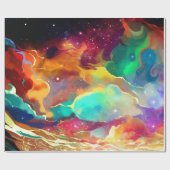 Geschenk Wrap farbenfrohe Flüssigkeit Außenraumgal Geschenkpapier (Flach)