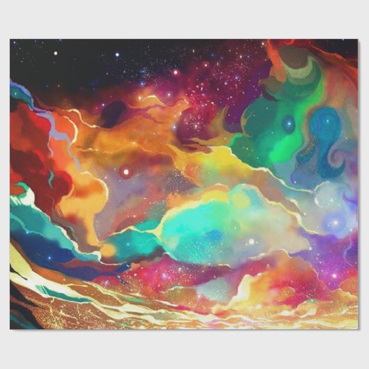 Geschenk Wrap farbenfrohe Flüssigkeit Außenraumgal Geschenkpapier (Flach)