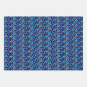 Geschenk Wrap Paper Blue & Lila Iris Geschenkpapier Set (Vorderseite 3)