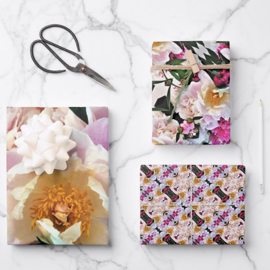 Geschenk Wrap Paper Peonies. Geschenkpapier Set (Vorderseite)