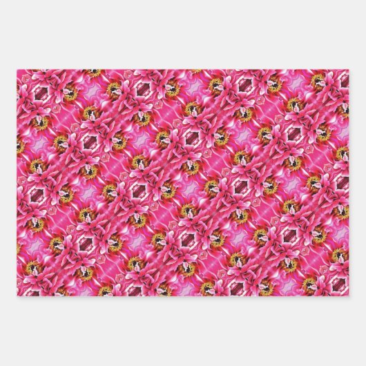 Geschenk Wrap Papier rosa Peonies. (Vorderseite 3)
