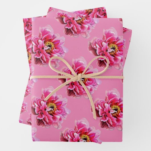 Geschenk Wrap Papier rosa Peonies. (Beispiel)