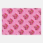 Geschenk Wrap Papier rosa Peonies. (Vorderseite)