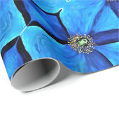 Geschenk Wrap Roll Blue Himalayan Poppy Geschenkpapier (Rolleneckpunkt)