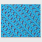 Geschenk Wrap Roll Blue Morpho Butterflies Geschenkpapier (Flach)