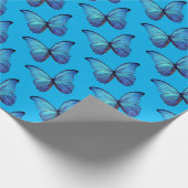 Geschenk Wrap Roll Blue Morpho Butterflies Geschenkpapier (Ecke)