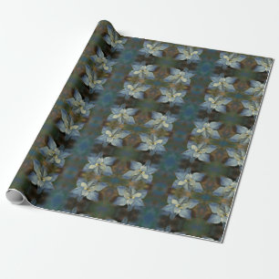 Geschenk Wrap Roll Blue Poinsettia Geschenkpapier