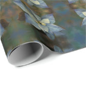 Geschenk Wrap Roll Blue Poinsettia Geschenkpapier (Rolleneckpunkt)