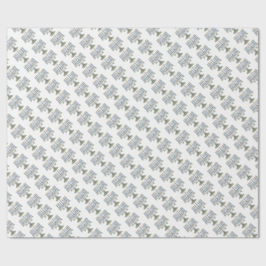 Geschenk Wrap Roll - Hanukkah Chanukah - Menorah Geschenkpapier (Flach)