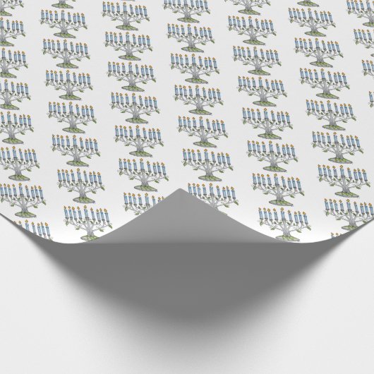 Geschenk Wrap Roll - Hanukkah Chanukah - Menorah Geschenkpapier (Ecke)