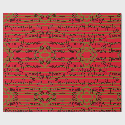 Geschenk Wrap Roll Kwanzaa Grundsätze Geschenkpapier (Flach)