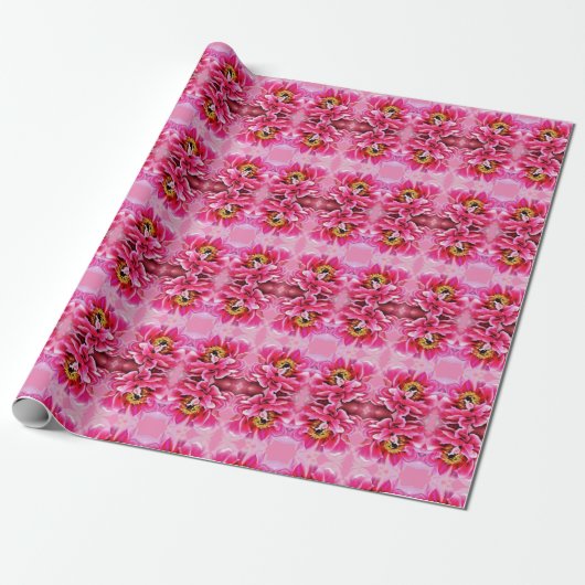 Geschenk Wrap Roll Pink Peony. Geschenkpapier (Ungerollt)