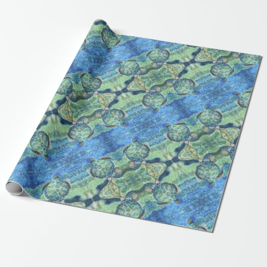 Geschenk Wrap Roll Sea Turtle #2 Geschenkpapier (Ungerollt)