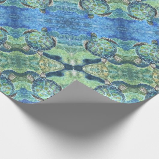 Geschenk Wrap Roll Sea Turtle #2 Geschenkpapier (Ecke)