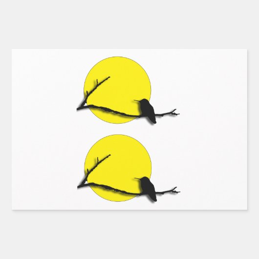 Geschenk Wrap Set - Hummingbird Silhouette Geschenkpapier Set (Vorderseite)