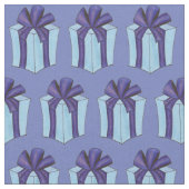 Geschenk Wrapped Birthday Present Bow Blue Lila Bo Stoff (Nahaufnahme)