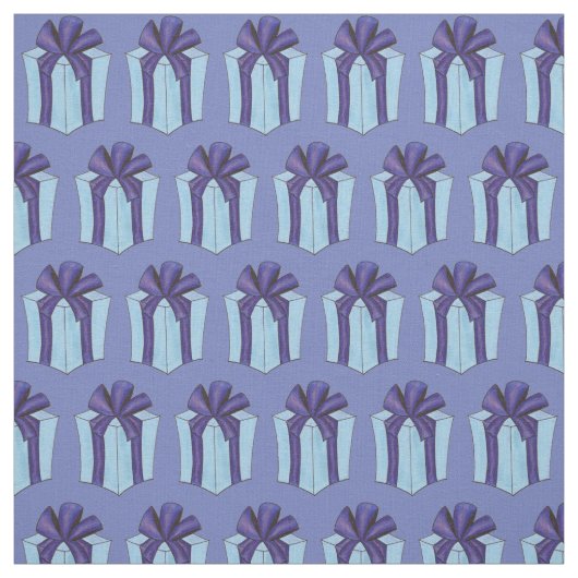 Geschenk Wrapped Birthday Present Bow Blue Lila Bo Stoff (Muster)