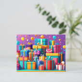 Geschenk Wrapped Delight Postkarte (Stehend Vorderseite)