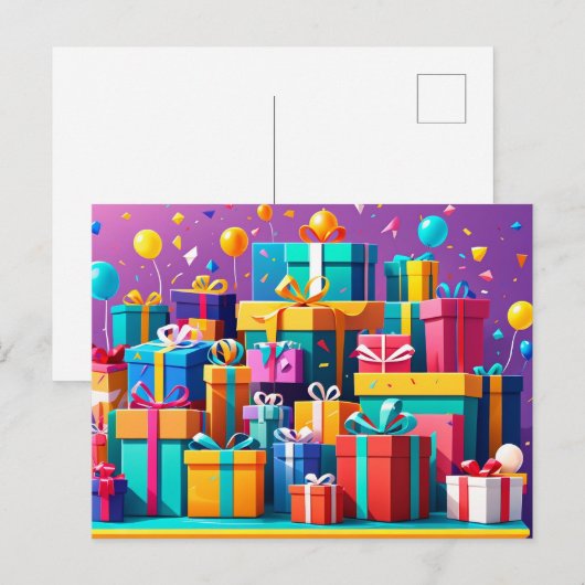 Geschenk Wrapped Delight Postkarte (Vorne/Hinten)