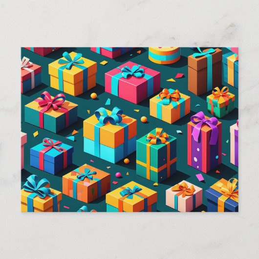 Geschenk Wrapped Delight Postkarte (Vorderseite)