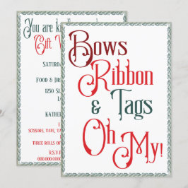 Geschenk Wrapping Party Bows, Ribbons, Tags, Oh me Einladung
