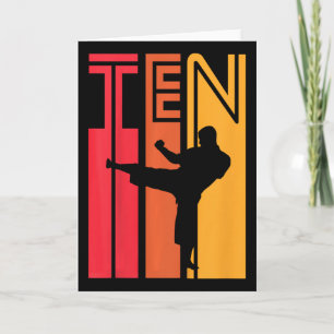 Geschenk zum 10. Geburtstag Karate Retro Taekwondo Karte