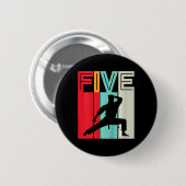 Geschenk zum 5. Geburtstag Karate Retro Taekwondo Button (Vorne & Hinten)