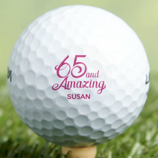 Geschenk zum 65. Geburtstag Chic Pink Individuelle Golfball