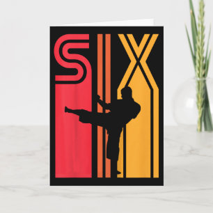 Geschenk zum 6. Geburtstag Karate Retro Taekwondo Karte