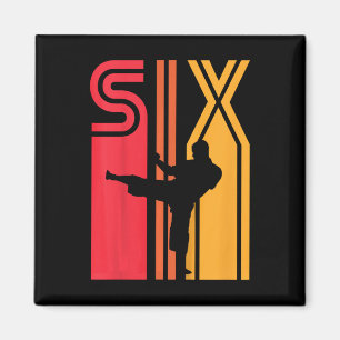 Geschenk zum 6. Geburtstag Karate Retro Taekwondo  Magnet