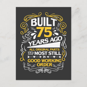 Geschenk zum 75. Geburtstag für einen 75-Jährigen Postkarte
