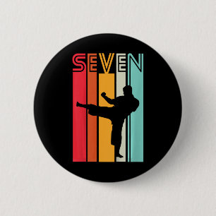 Geschenk zum 7. Geburtstag für Kinder Karate Retro Button