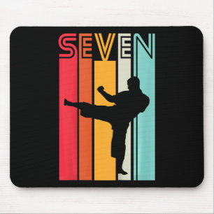 Geschenk zum 7. Geburtstag für Kinder Karate Retro Mousepad