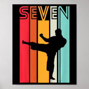 Geschenk zum 7. Geburtstag für Kinder Karate Retro Poster