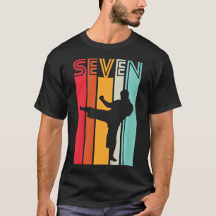 Geschenk zum 7. Geburtstag Karate Retro Taekwondo T-Shirt
