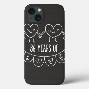 Geschenk zum 86. Jubiläum Chalk Herzen iPhone 13 Hülle